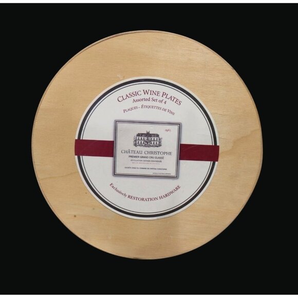 Vintage Restoration Hardware French Wine Label Plate Set in Org Box - Picture 1 of 9